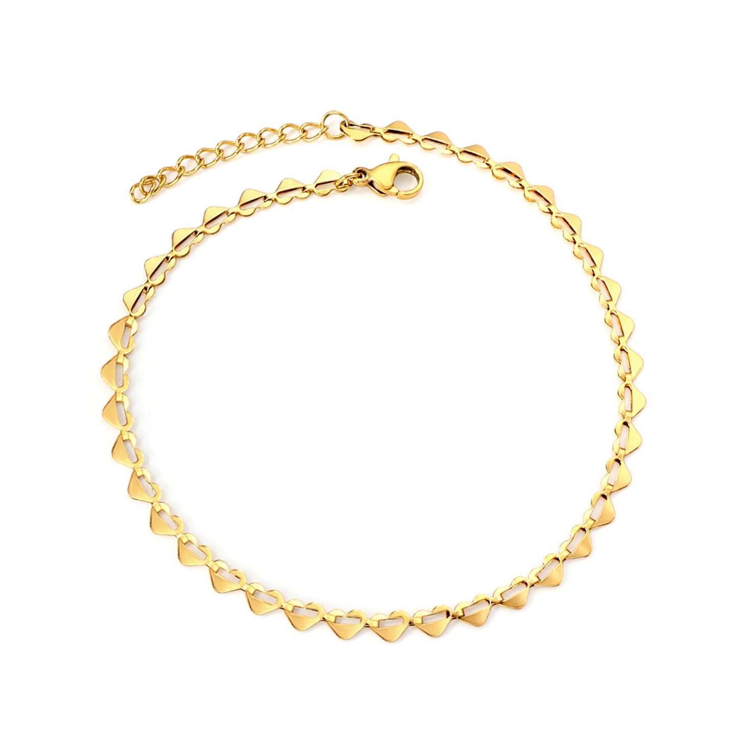 heart chain modern anklet