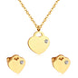 heart cz jewelry stainless steel