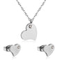 heart diamond jewelry set stainless-steel