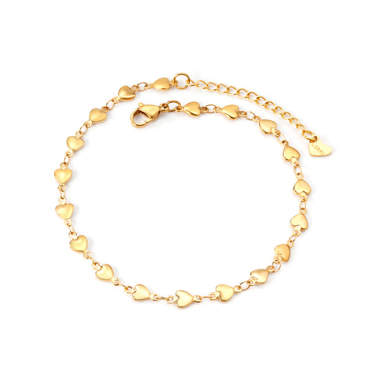 heart link anklet modern gold