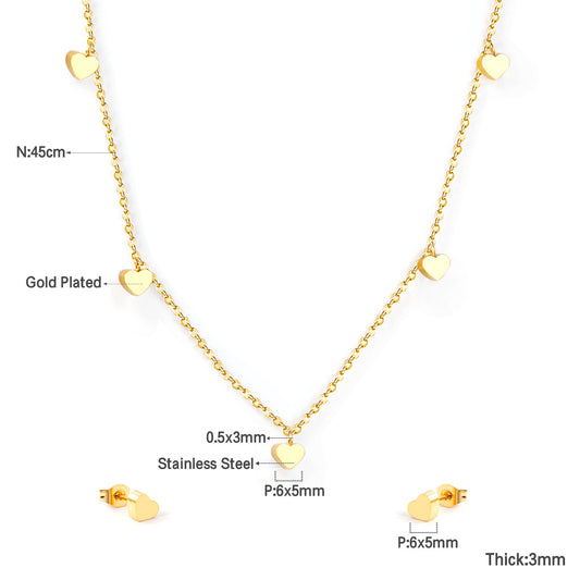 heart pendant measurement diagram-gold