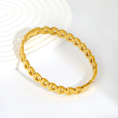 Romantic Whispers: Delicate Continuous Cutout Heart Hinged Bangle