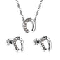 horseshoe cz jewelry gold-steel