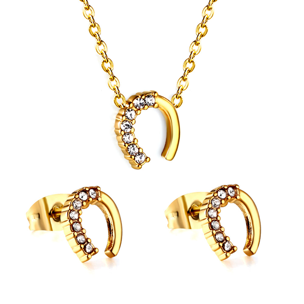 horseshoe cz jewelry gold