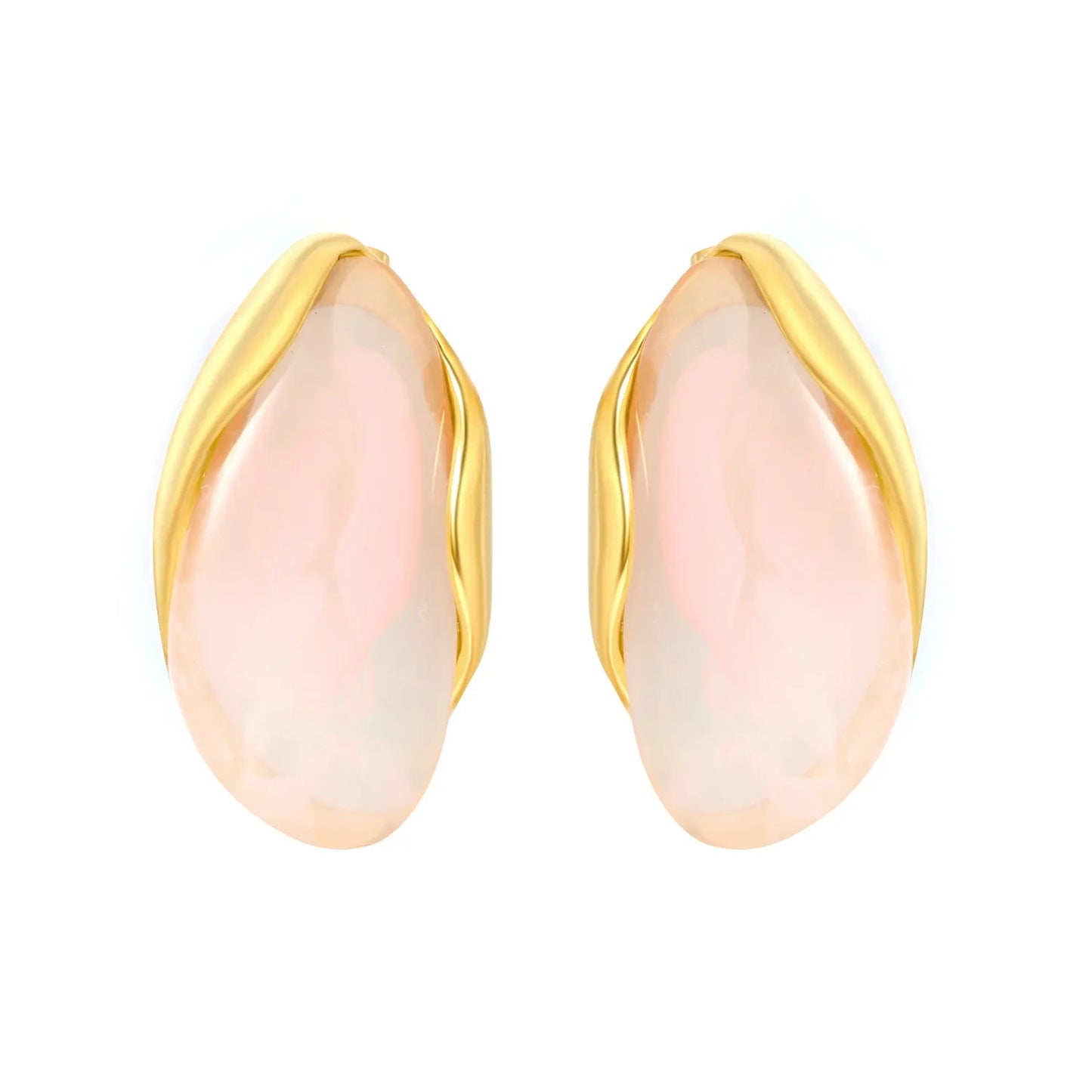 Vintage Irregular Resin Stud Earrings 304L Stainless Steel