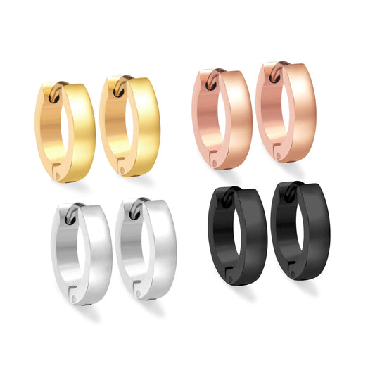 Wholesale 18K Gold Smooth Hoop Earrings Simple Design