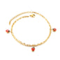 ladybug enamel anklet white
