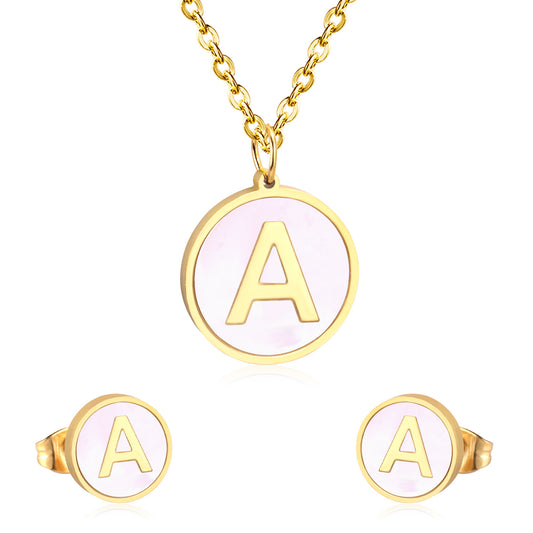 letter a jewelry gold stainless-A