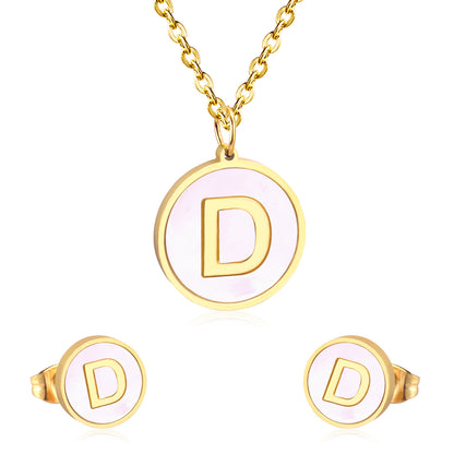 letter a jewelry gold stainless-D
