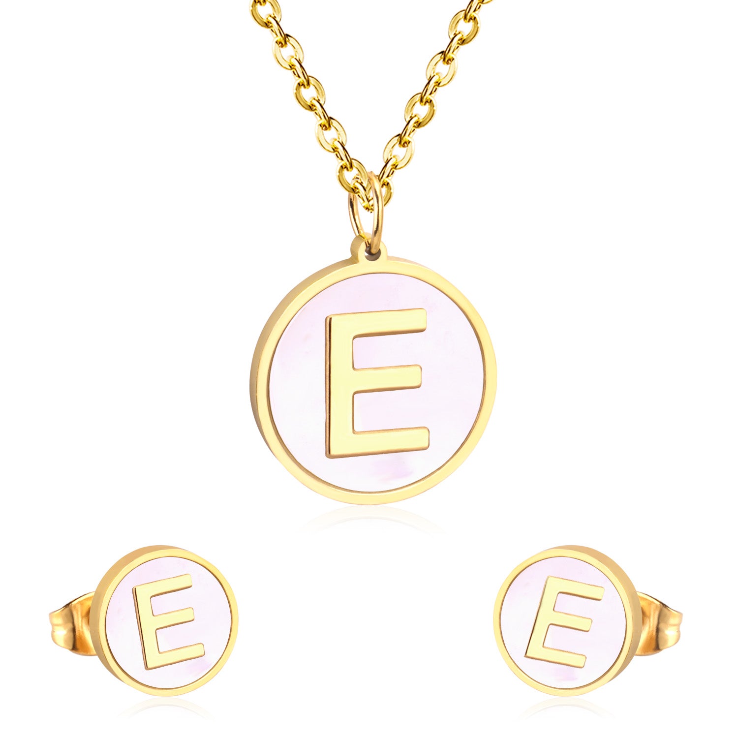 letter a jewelry gold stainless-E