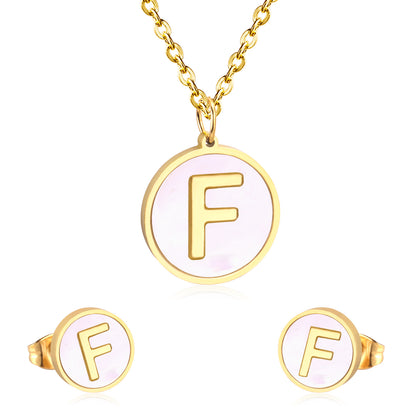 letter a jewelry gold stainless-F