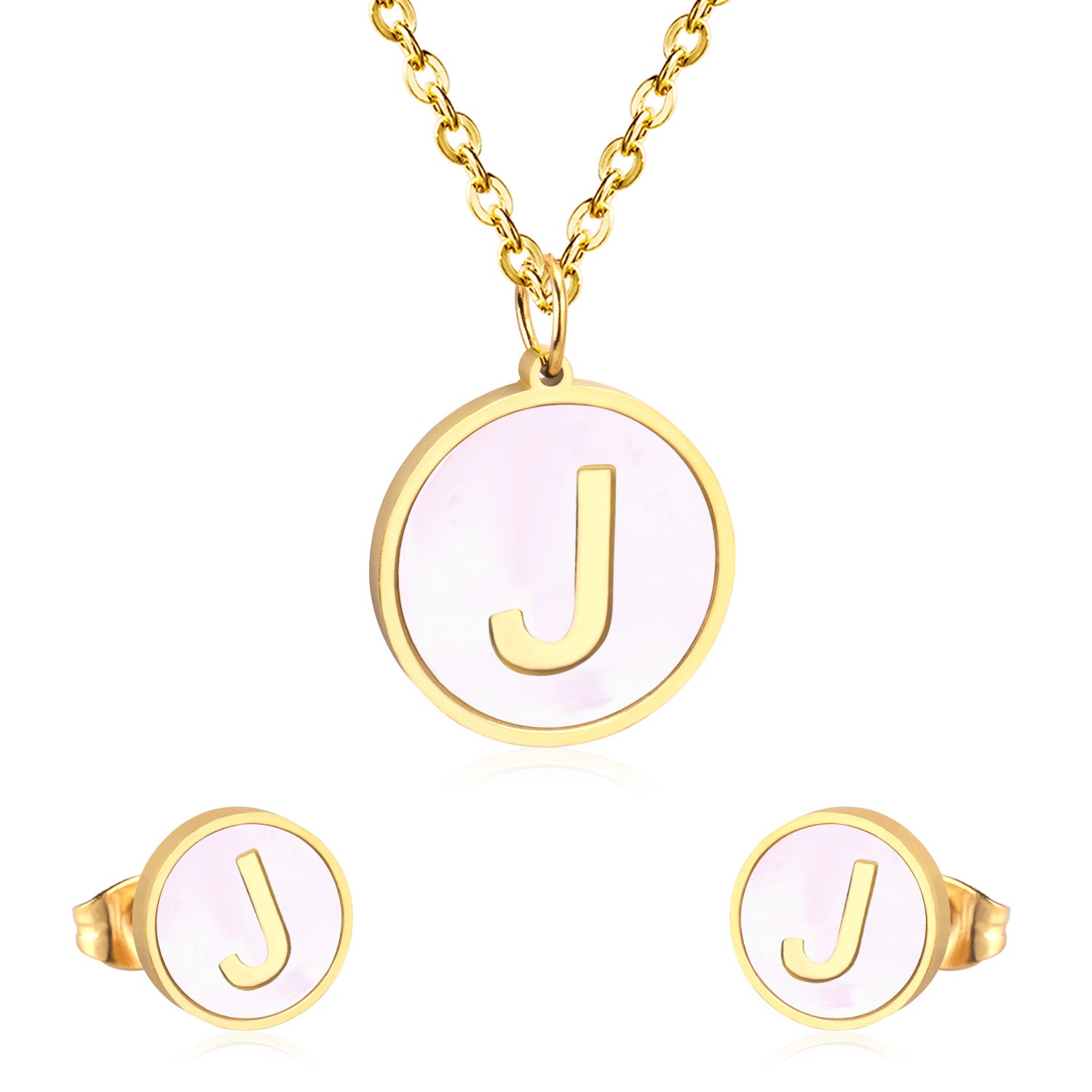 letter a jewelry gold stainless-J