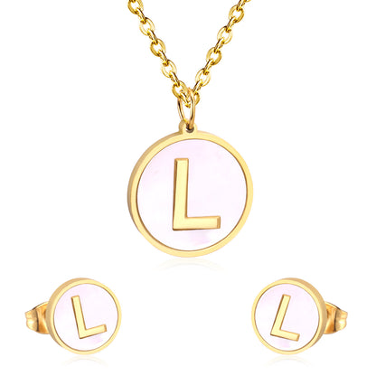 letter a jewelry gold stainless-L