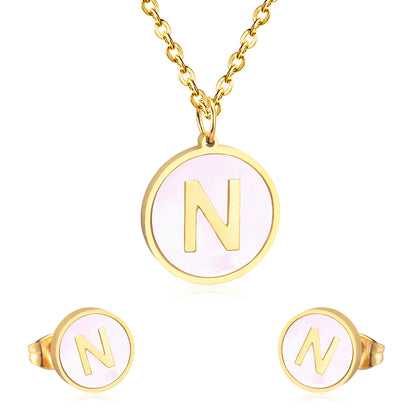 letter a jewelry gold stainless-N