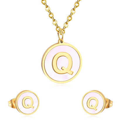 letter a jewelry gold stainless-Q