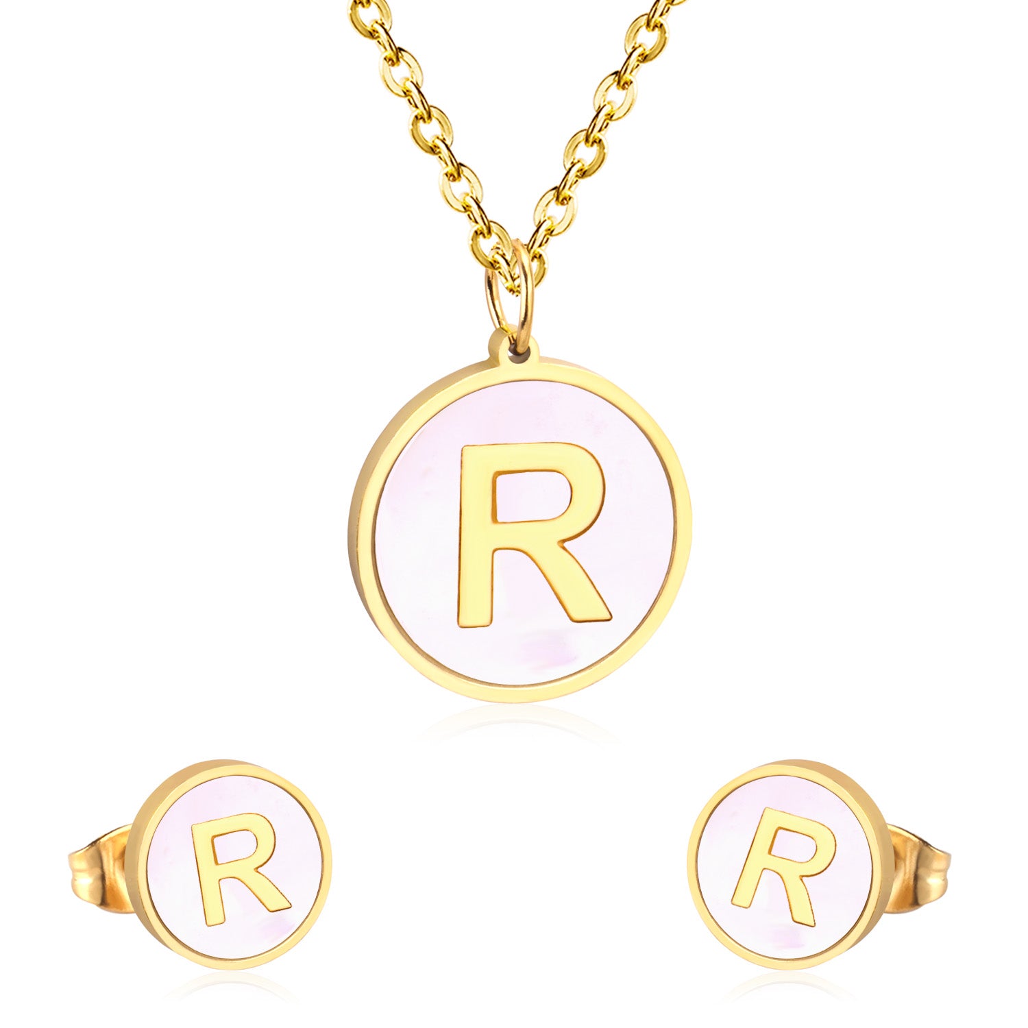 letter a jewelry gold stainless-R