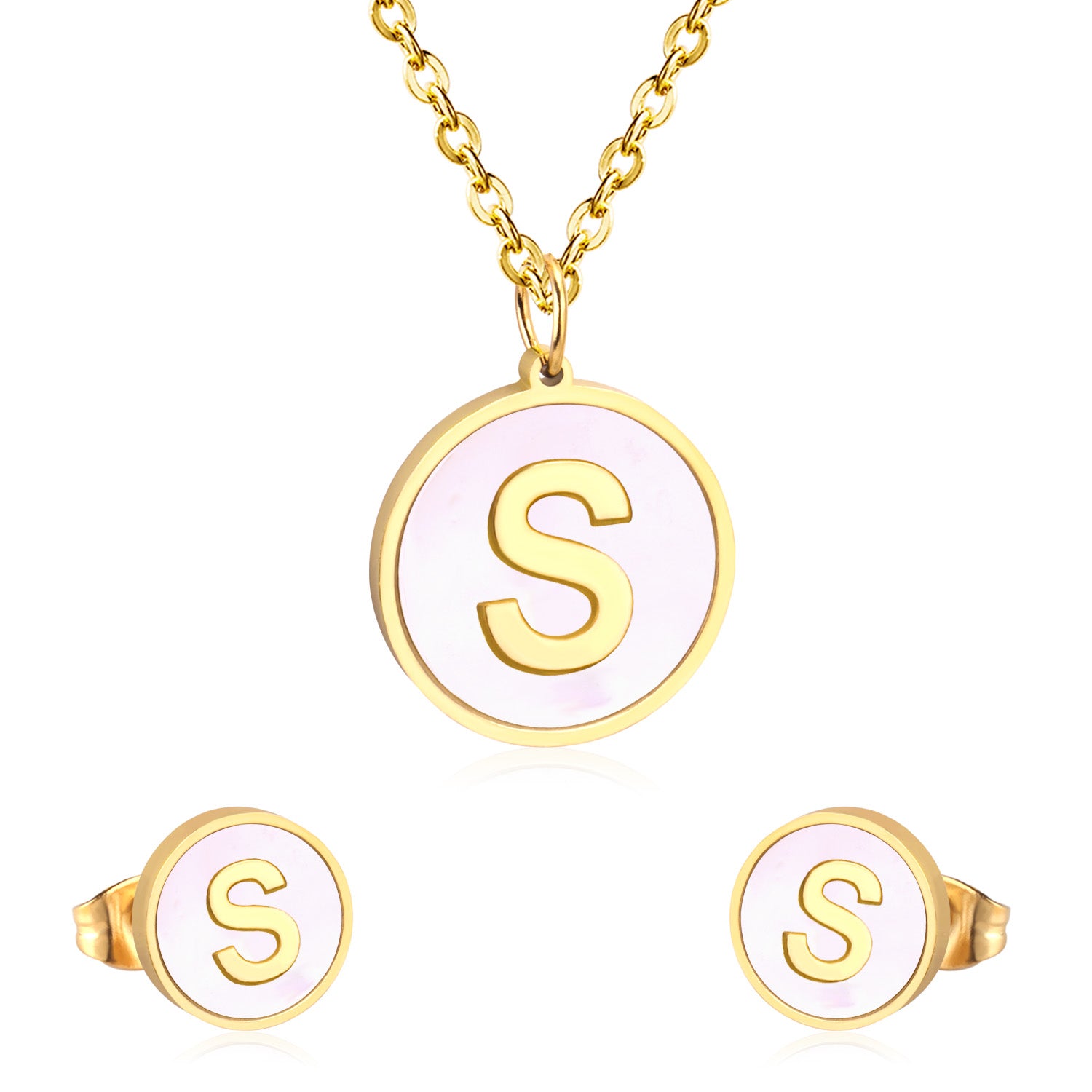 letter a jewelry gold stainless-S