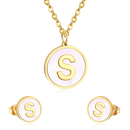 letter a jewelry gold stainless-S