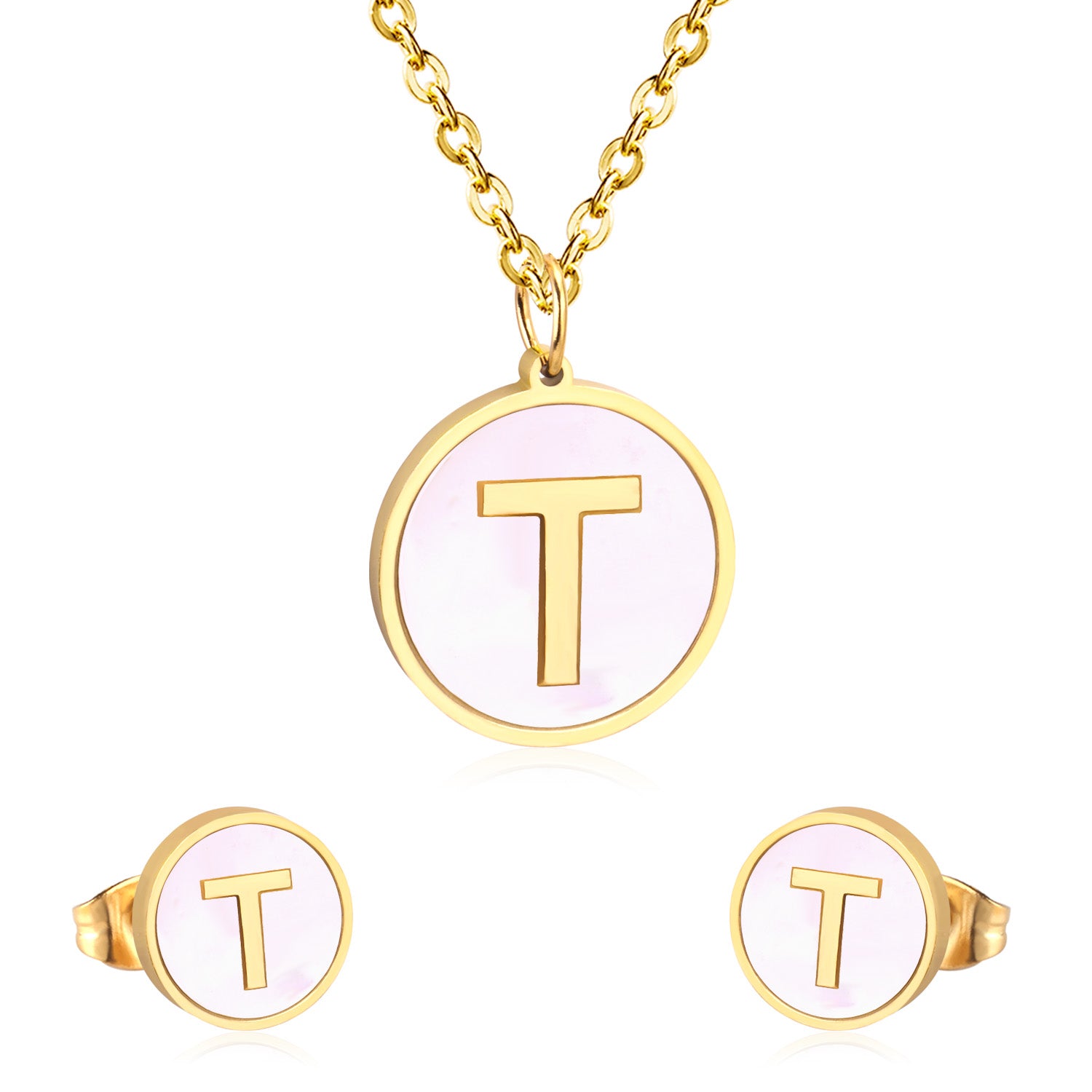 letter a jewelry gold stainless-T