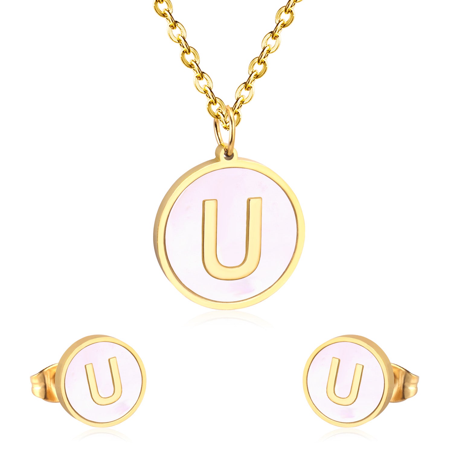 letter a jewelry gold stainless-U