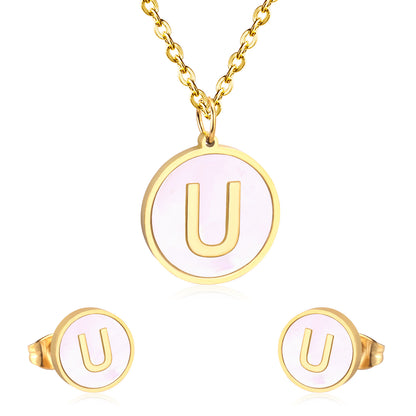 letter a jewelry gold stainless-U