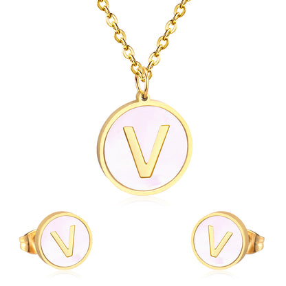 letter a jewelry gold stainless-V
