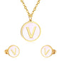 letter a jewelry gold stainless-V