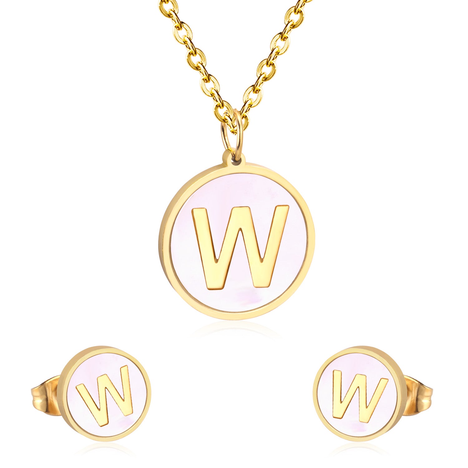 letter a jewelry gold stainless-W