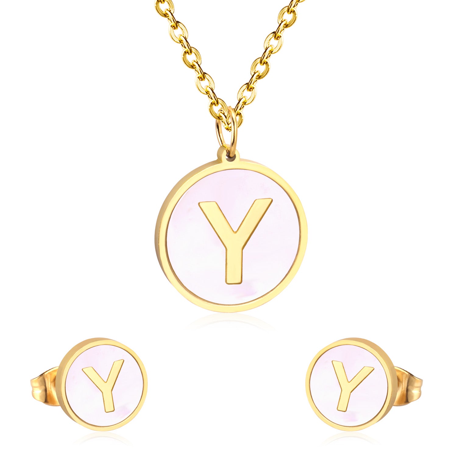 letter a jewelry gold stainless-Y