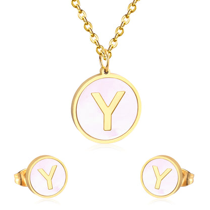 letter a jewelry gold stainless-Y