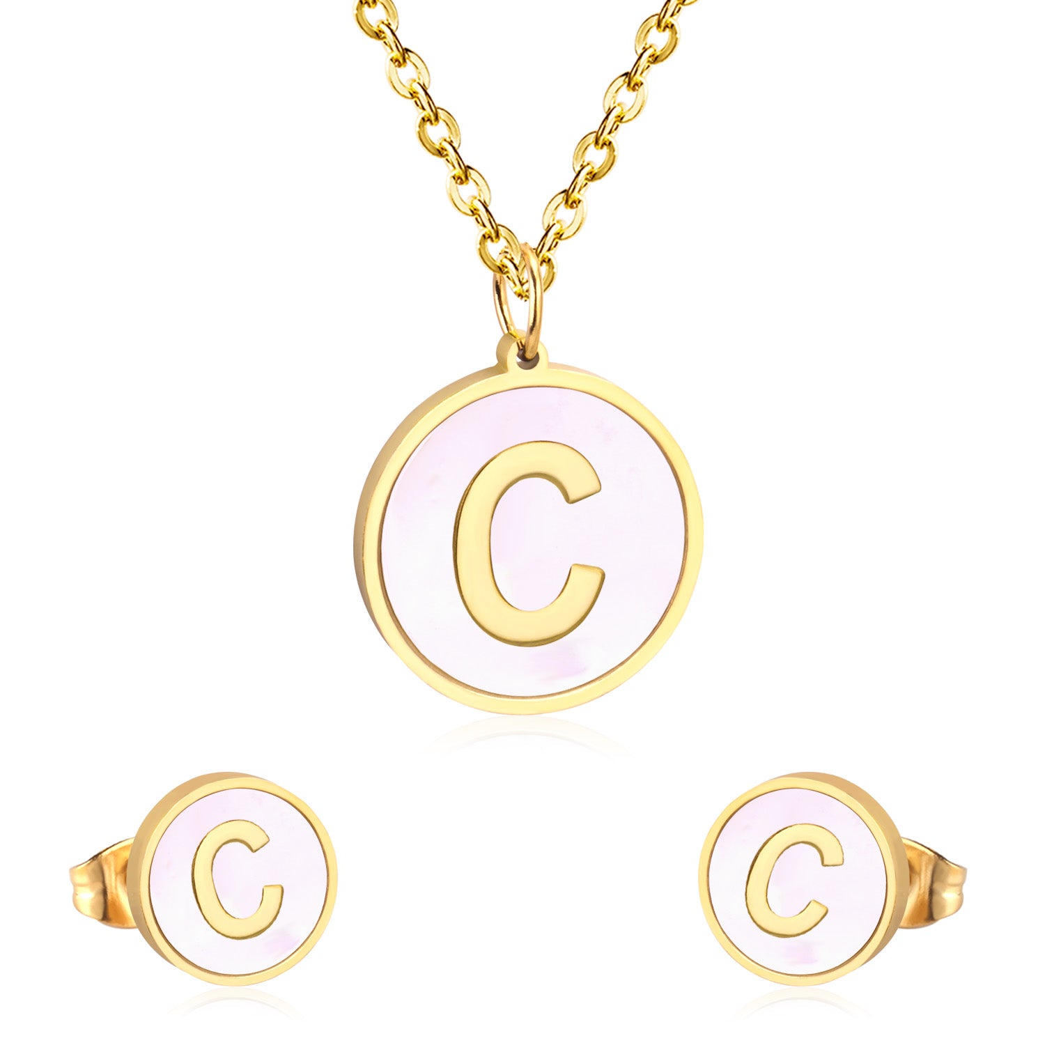 letter a jewelry gold stainless-c