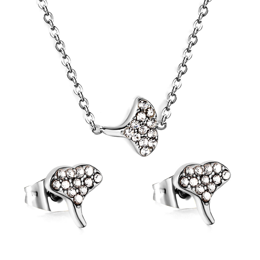 mermaid tail cz jewelry-steel