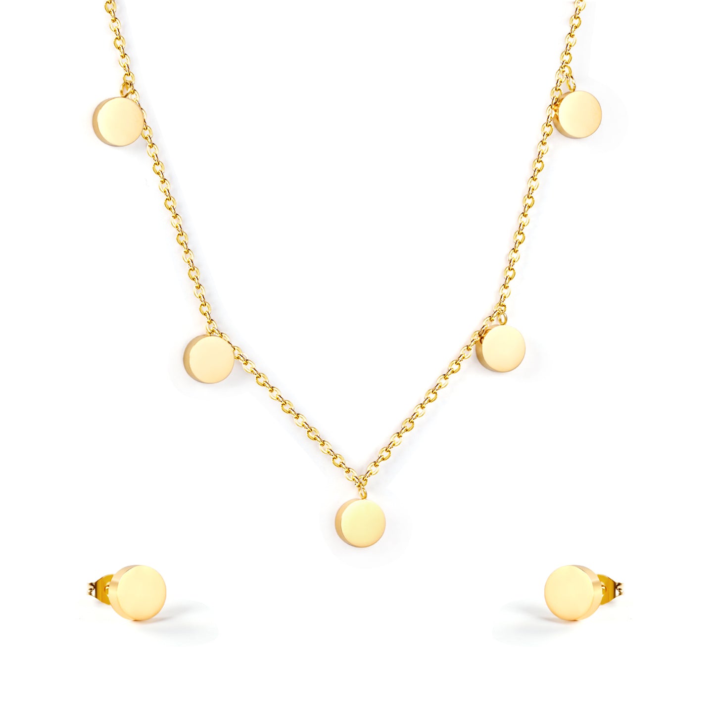 minimalist circle pendant stainless steel