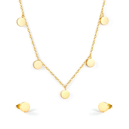 minimalist circle pendant stainless steel