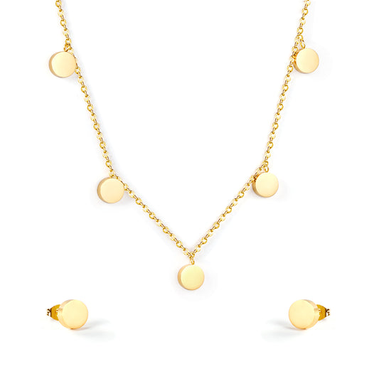 minimalist circle pendant stainless steel