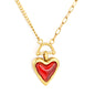 Edgy Asymmetrical Mixed Chain Meets Romantic Red Glass Heart Charm
