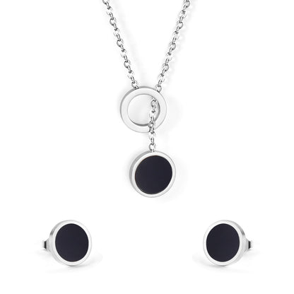 mother pearl black contrast jewelry-steel-black-steel