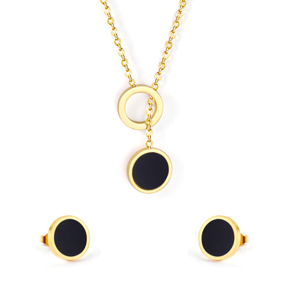 mother pearl black contrast jewelry-steel-black