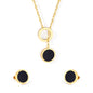 mother pearl black contrast jewelry-steel-black