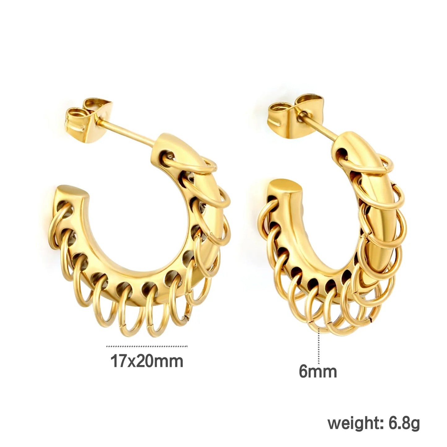 Wholesale 6mm thickness tube hanging metal ring tassel jewelry