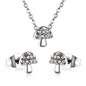 mushroom cz jewelry stainless white-steel