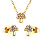 mushroom cz jewelry stainless white