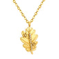 Artfully Textured Gold Leaf Necklace to Add Warmth to Your Daily Attire