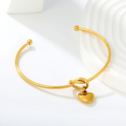 Bulk 63mm inner diameter wire knot with 11x12mm heart charm cuff 304L