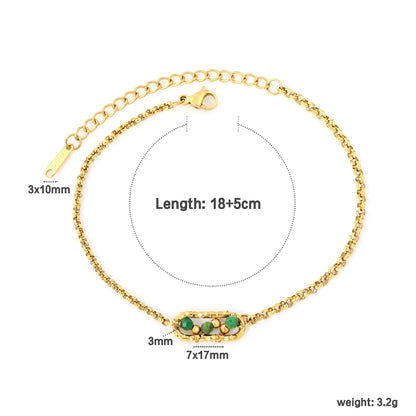 Channel Vintage French Elegance with Rich Emerald Green Beads Encased in Gold