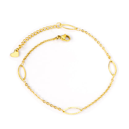 oval link anklet textured