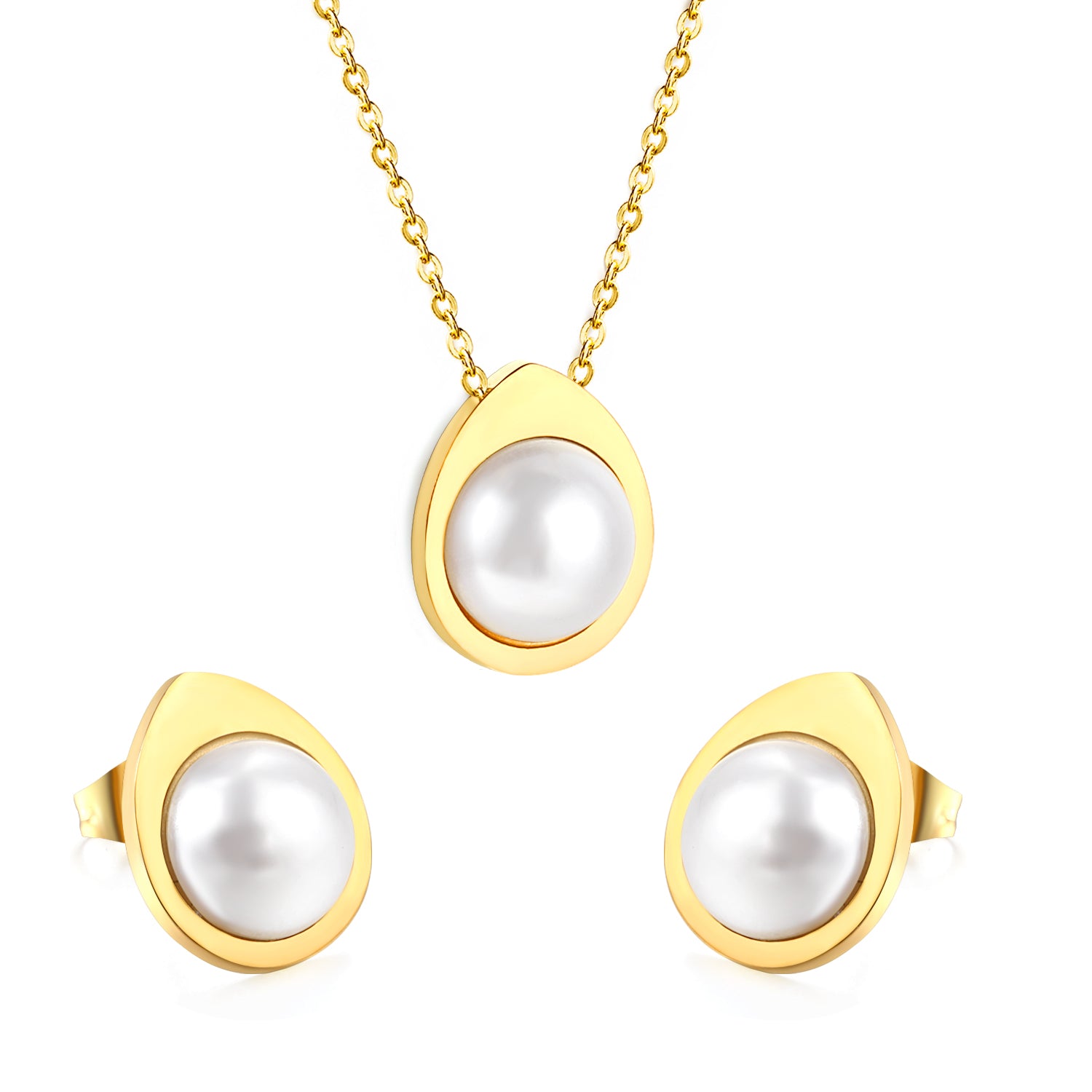 oval pearl gold frame jewelry