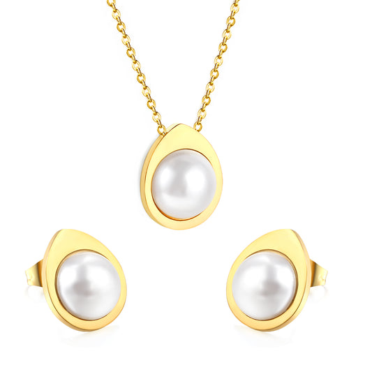 oval pearl gold frame jewelry