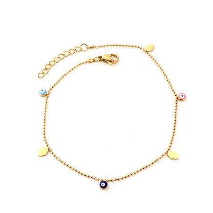 pastel disc leaf anklet white