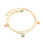 pastel floral twin anklet